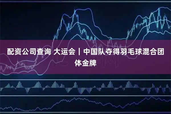 配资公司查询 大运会｜中国队夺得羽毛球混合团体金牌
